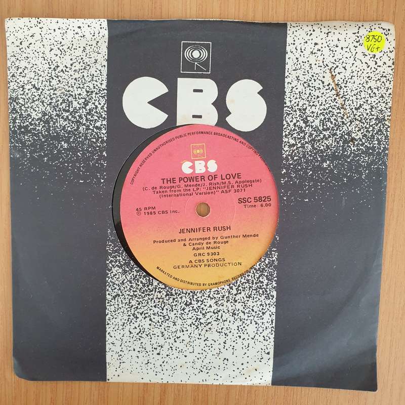 Jennifer Rush  The Power Of Love - 7" Record - Very-Good+ Quality (VG+) (verygoodplus7) (DLB)