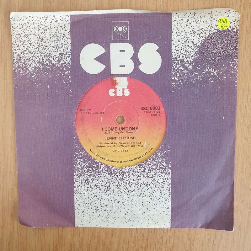 Jennifer Rush  I Come Undone / Search The Sky - 7" Record - Very-Good+ Quality (VG+) (verygood...