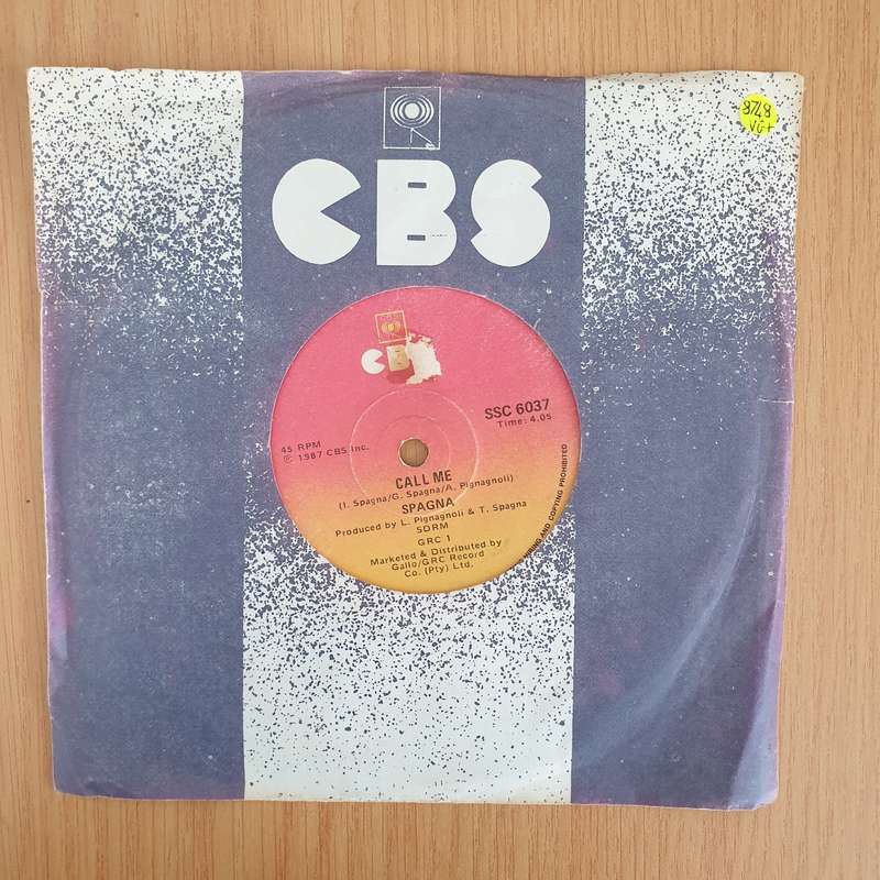 Spagna  Call Me - 7" Record - Very-Good+ Quality (VG+) (verygoodplus7) (DLB)