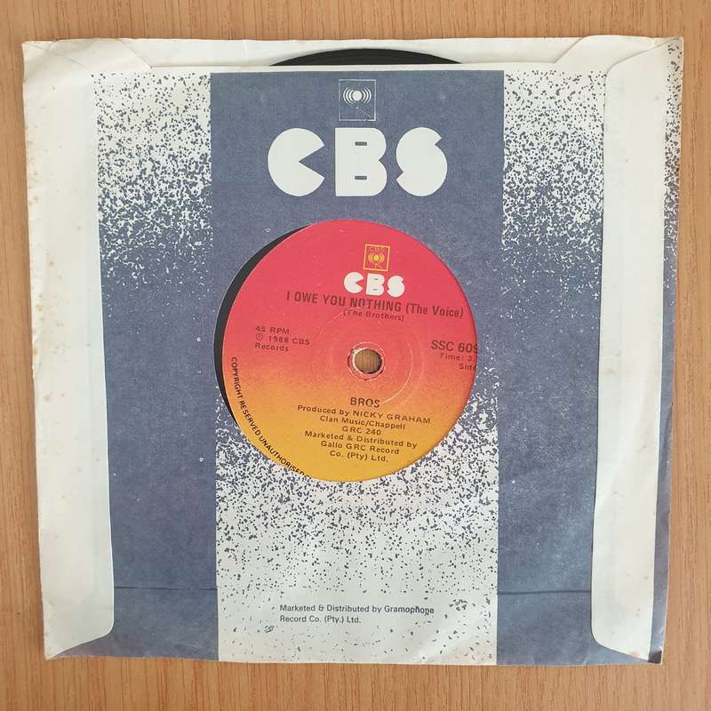 Bros  I Owe You Nothing - 7" Record - Very-Good+ Quality (VG+) (verygoodplus7) (DLB)