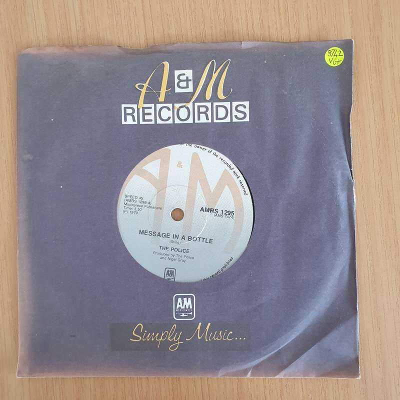The Police  Message In A Bottle - 7" Record - Very-Good+ Quality (VG+) (verygoodplus7) (DLB)
