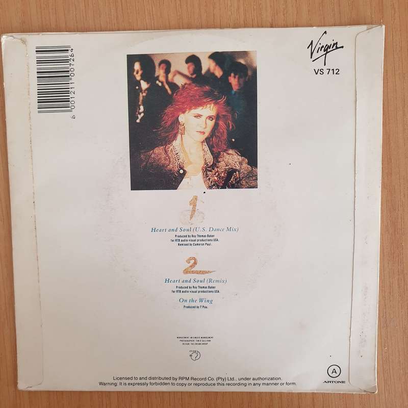 T'Pau  Heart And Soul - 7" Record - Very-Good+ Quality (VG+) (verygoodplus7) (DLB)