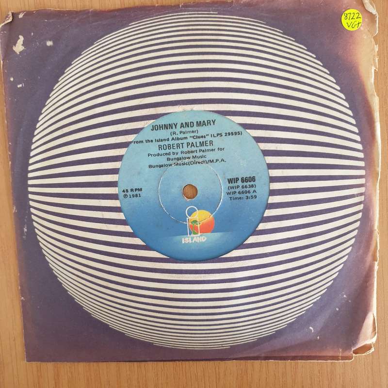 Robert Palmer  Johnny And Mary - 7" Record - Very-Good+ Quality (VG+) (verygoodplus7) (DLB)