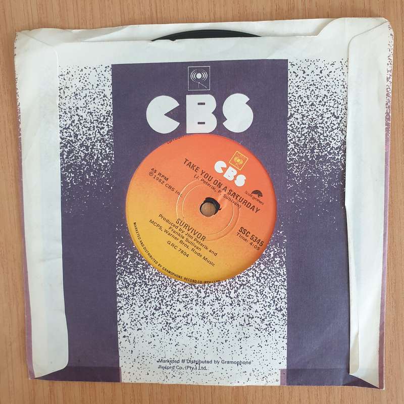Survivor  Eye Of The Tiger - 7" Record - Very-Good+ Quality (VG+) (verygoodplus7) (DLB)
