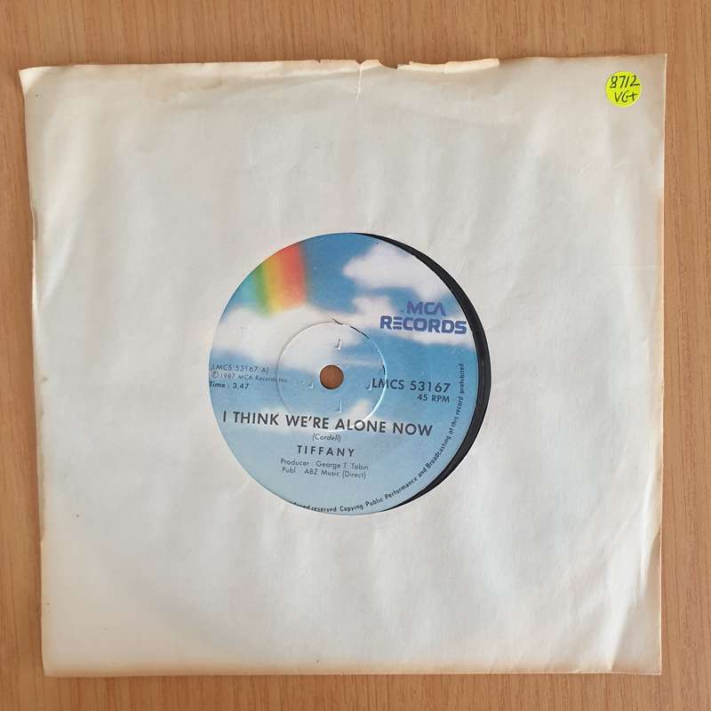 Tiffany  I Think We're Alone Now - 7" Record - Very-Good+ Quality (VG+) (verygoodplus7) (DLB)