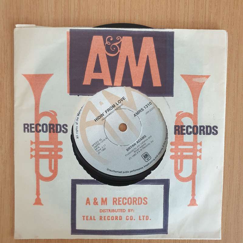 Bryan Adams  Hidin' From Love - 7" Record - Very-Good+ Quality (VG+) (verygoodplus7) (DLB)