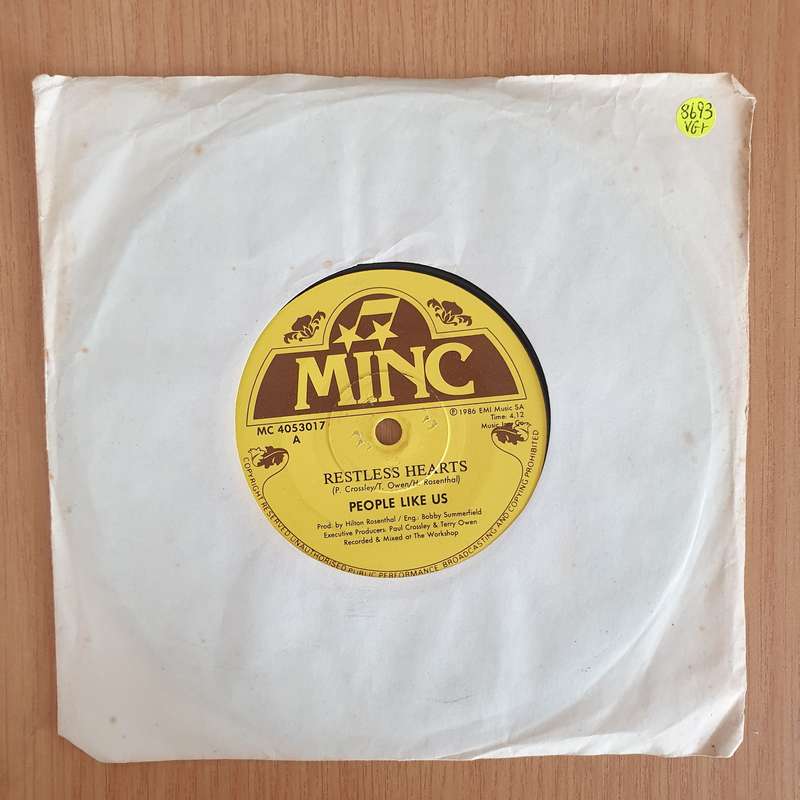 People Like Us  Restless Hearts - 7 Record - Very-Good+ Quality (VG+) (verygoodplus7) (DLB)