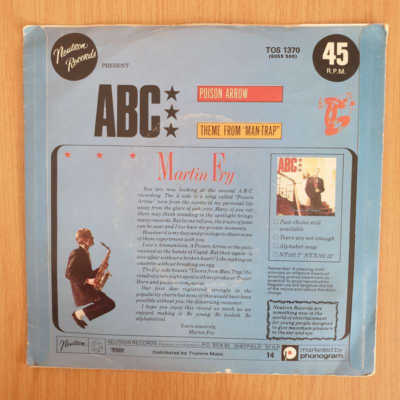 ABC  Poison Arrow - 7 Record - Very-Good+ Quality (VG+) (verygoodplus7) (DLB)