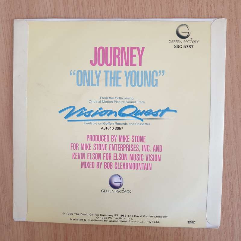Journey  Only The Young - 7 Record - Very-Good+ Quality (VG+) (verygoodplus7) (DLB)
