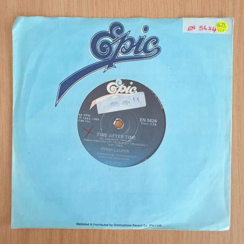 Cyndi Lauper  Time After Time - 7 Record - Very-Good+ Quality (VG+) (verygoodplus7) (DLB)