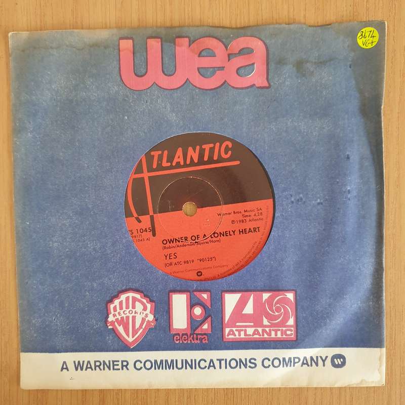 Yes  Owner Of A Lonely Heart - 7 Record - Very-Good+ Quality (VG+) (verygoodplus7) (DLB)