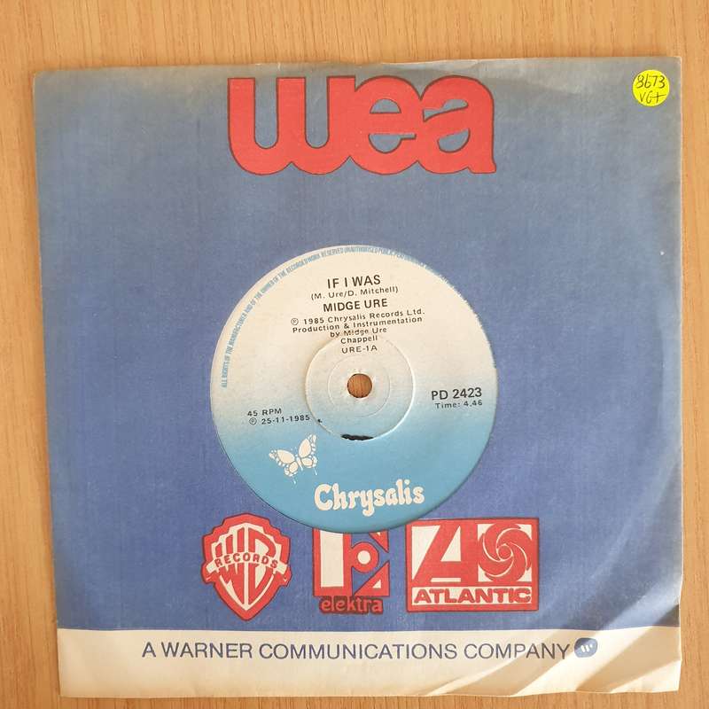 Midge Ure  If I Was - 7 Record - Very-Good+ Quality (VG+) (verygoodplus7) (DLB)