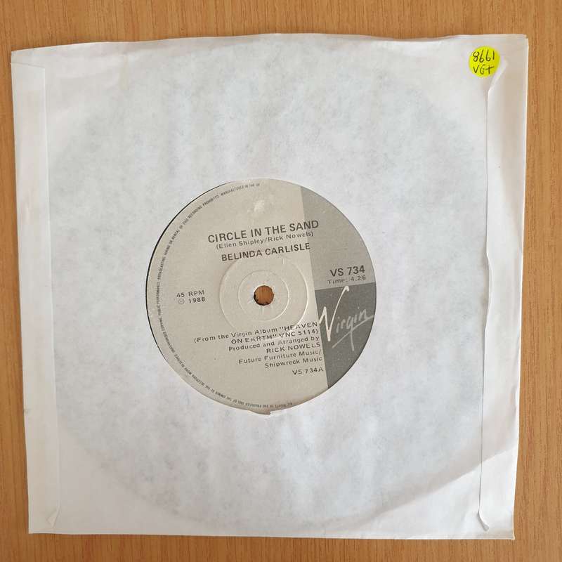Belinda Carlisle  Circle In The Sand - 7 Record - Very-Good+ Quality (VG+) (verygoodplus7) ...
