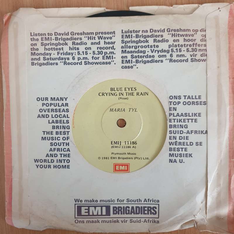 Maria Tyl  Blue Eyes Crying In The Rain / He's Got The Whole World In His Hands - 7" Record - ...