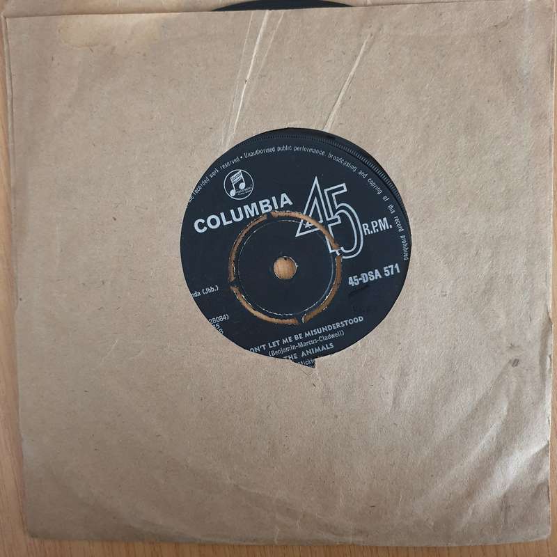 The Animals  Don't Let Me Be Misunderstood - 7" Vinyl Record  (VG+) (DLB)