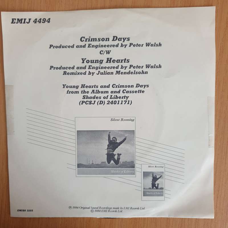 Silent Running  Young Hearts - 7" Vinyl Record  (VG+) (DLB)