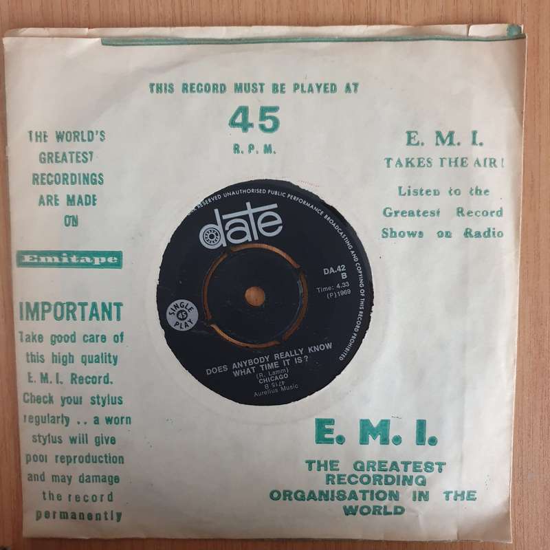 Chicago  I'm A Man / Does Anybody Really Know What Time It Is? - 7" Vinyl Record  (VG+) (DLB)