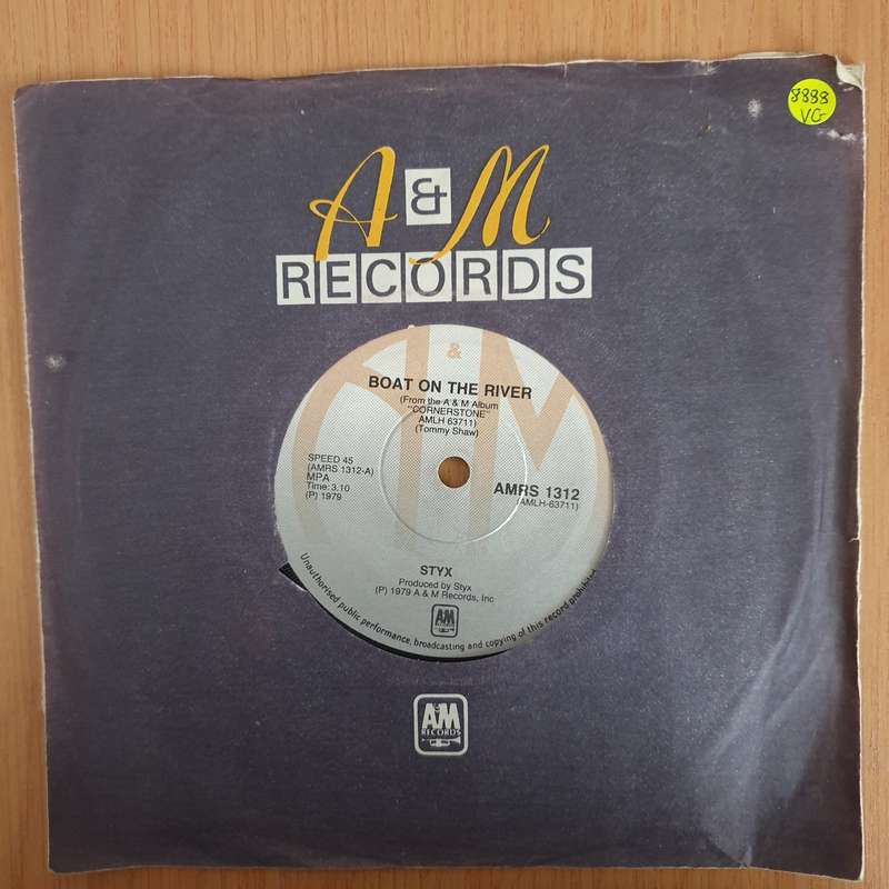 Styx  Boat On The River - 7" Vinyl Record  (VG) (DLB)