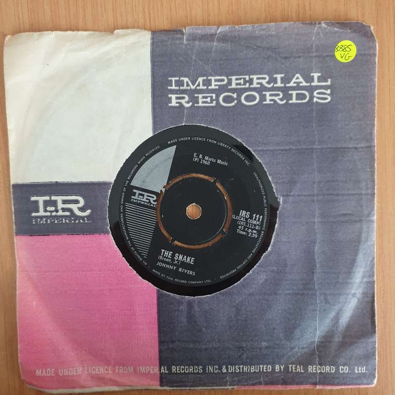 Johnny Rivers  I Can't Help Myself (Sugar Pie Honey Bunch) / The Snake - 7" Vinyl Record  (VG)...
