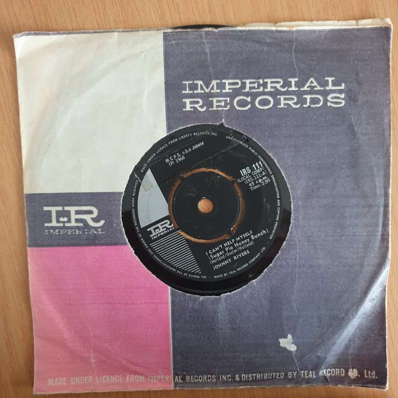Johnny Rivers  I Can't Help Myself (Sugar Pie Honey Bunch) / The Snake - 7" Vinyl Record  (VG)...
