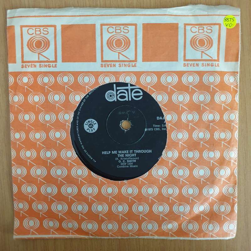 O.C.Smith  Help Me Make It Through The Night - 7" Vinyl Record  (VG) (DLB)