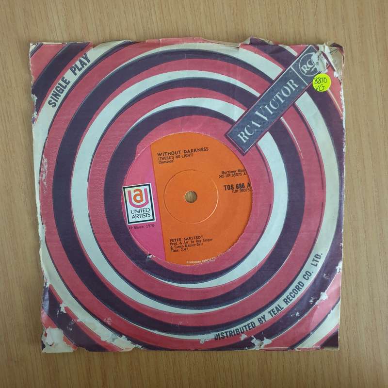 Peter Sarstedt  Without Darkness (There's No Light) - 7" Vinyl Record  (VG) (DLB)
