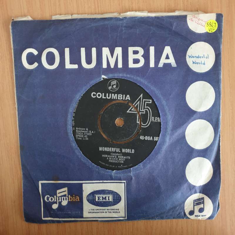 Herman's Hermits  Wonderful World - 7" Vinyl Record  (VG) (DLB)