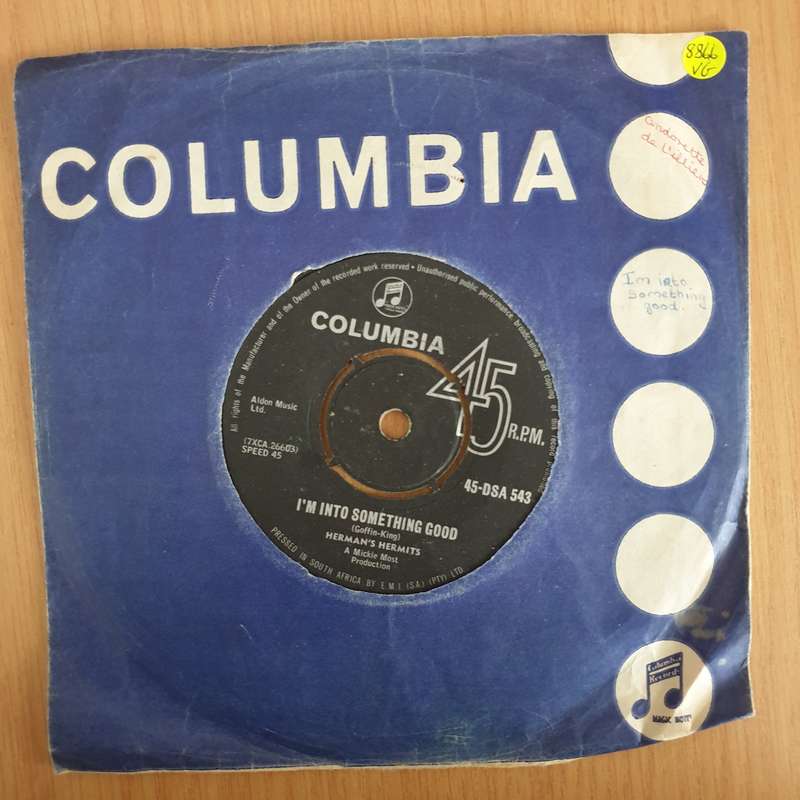 Herman's Hermits  I'm Into Something Good / Your Hand In Mine - 7" Vinyl Record  (VG) (DLB)