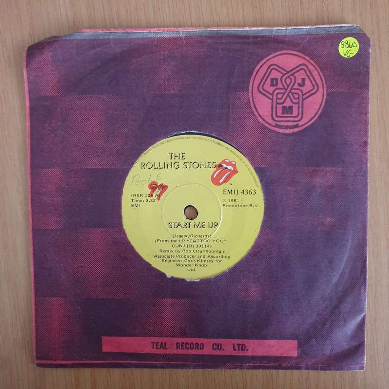 The Rolling Stones  Start Me Up - 7" Vinyl Record  (VG) (DLB)