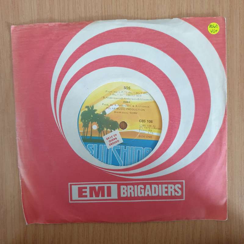 ABBA  SOS - 7" Vinyl Record  (VG+) (DLB)