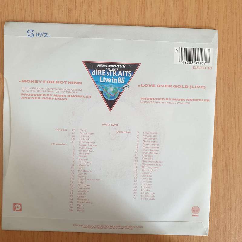 Dire Straits  Money For Nothing - 7" Vinyl Record  (VG+) (DLB)