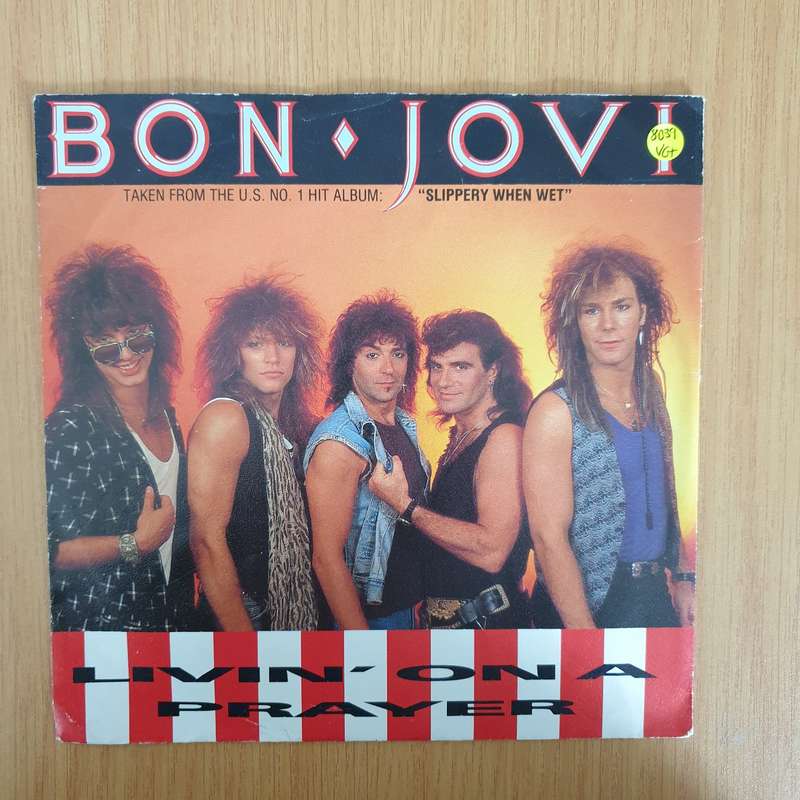 Bon Jovi  Livin' On A Prayer - 7" Vinyl Record  (VG+) (DLB)