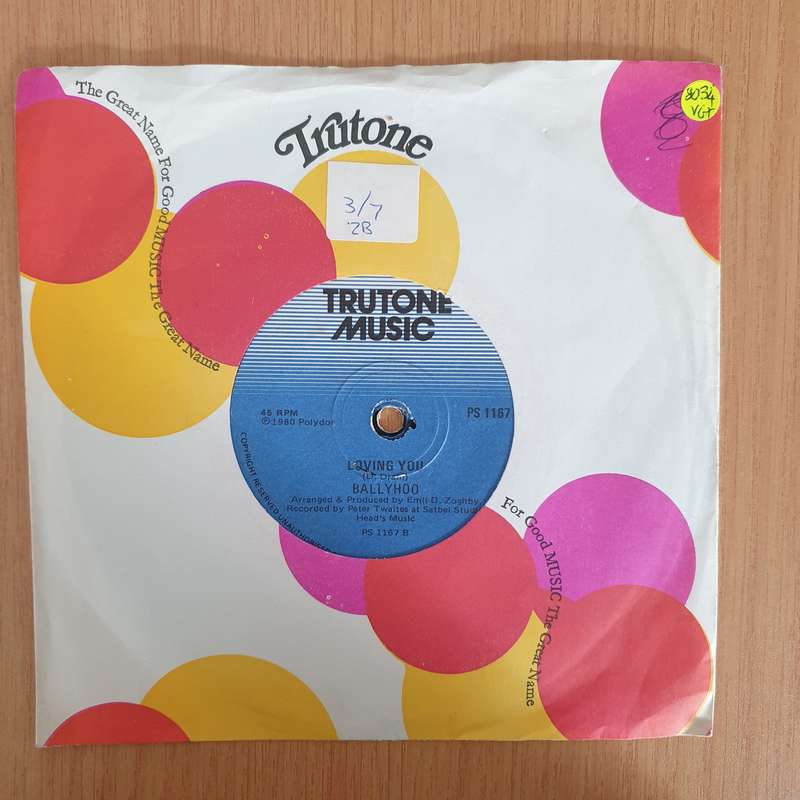 Ballyhoo  Man On The Moon - 7" Vinyl Record  (VG+) (DLB)