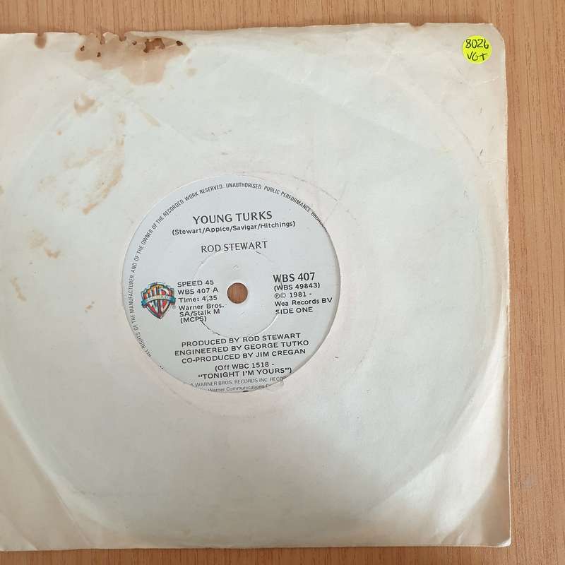 Rod Stewart  Young Turks - 7" Vinyl Record  (VG+) (DLB)