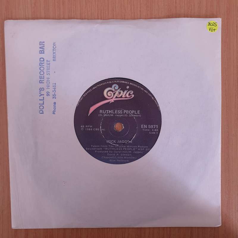 Mick Jagger  Ruthless People - 7" Vinyl Record  (VG+) (DLB)