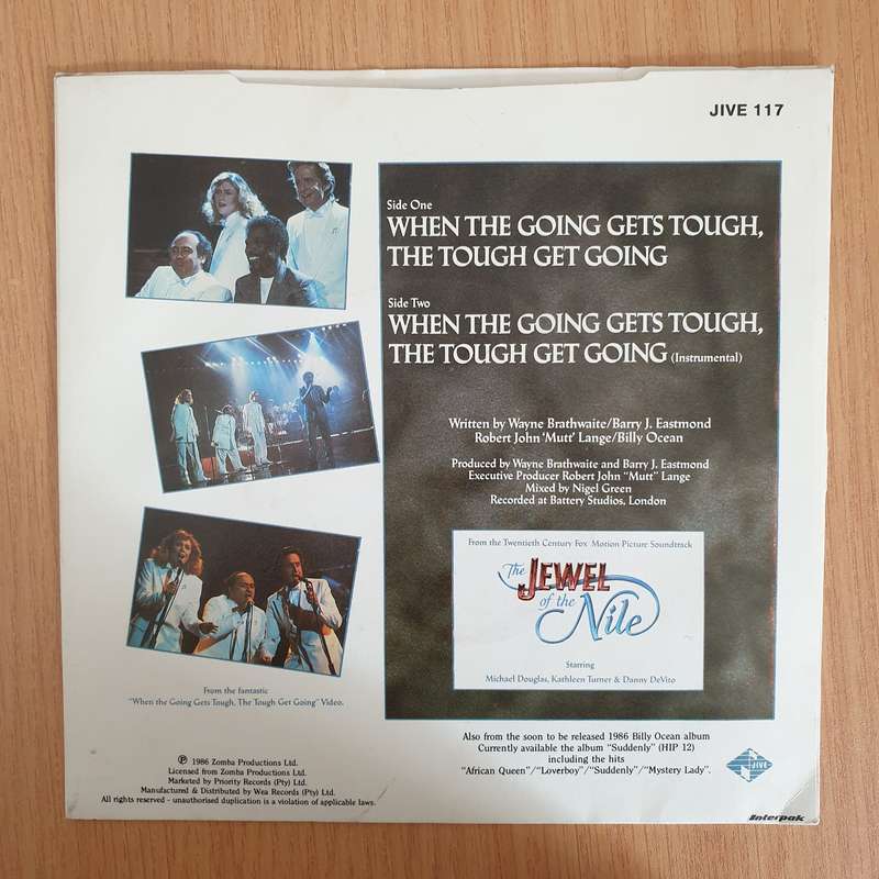 Billy Ocean  When The Going Gets Tough, The Tough Get Going - 7" Vinyl Record  (VG+) (DLB)