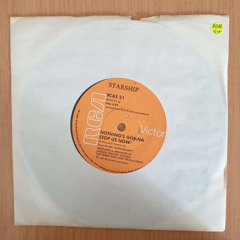 Starship  Nothing's Gonna Stop Us Now - 7" Vinyl Record  (VG+) (DLB)