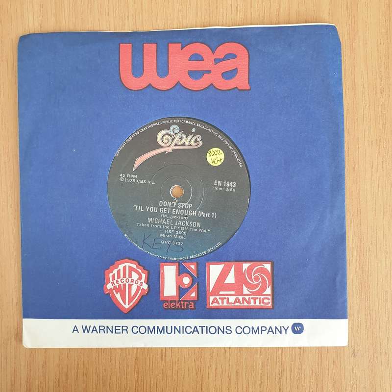 Michael Jackson  Don't Stop 'Til You Get Enough - 7" Vinyl Record  (VG+) (DLB)
