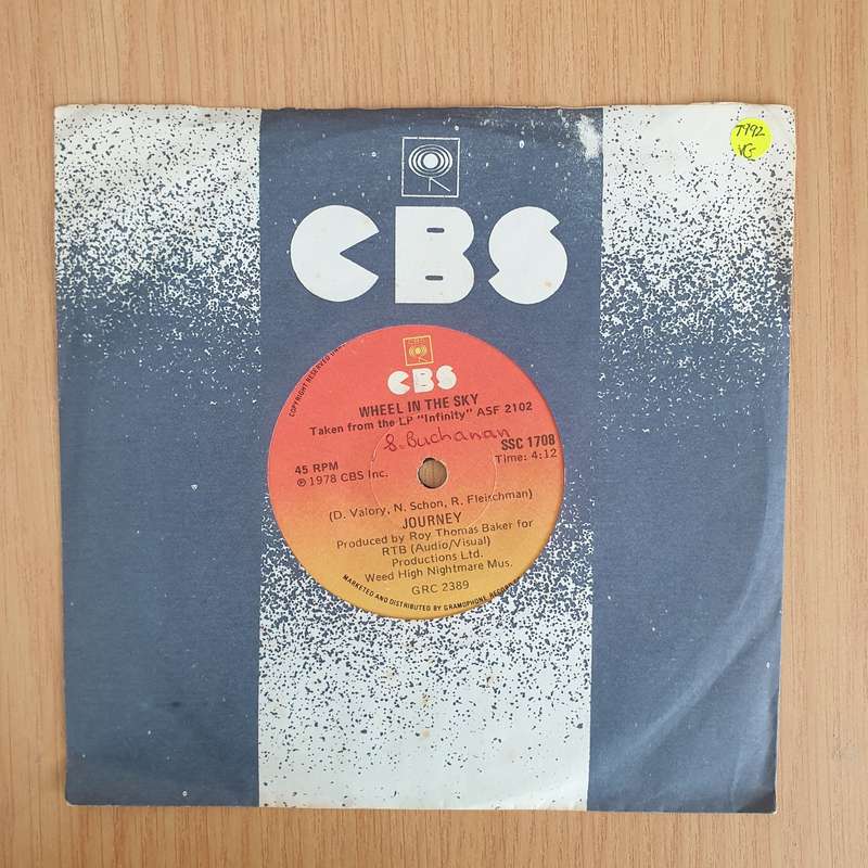 Journey  Wheel In The Sky - 7" Vinyl Record  (VG) (DLB)