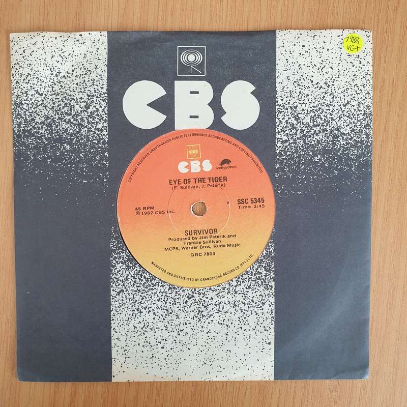 Survivor  Eye Of The Tiger - 7" Vinyl Record  (VG+) (DLB)