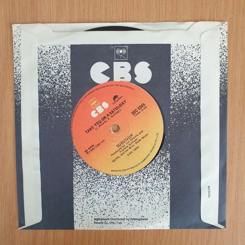 Survivor  Eye Of The Tiger - 7" Vinyl Record  (VG+) (DLB)