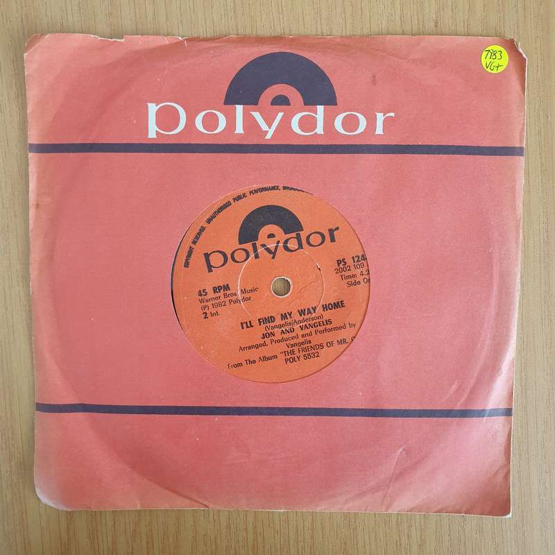 Jon And Vangelis  I'll Find My Way Home / Back To School - 7" Vinyl Record  (VG+) (DLB)