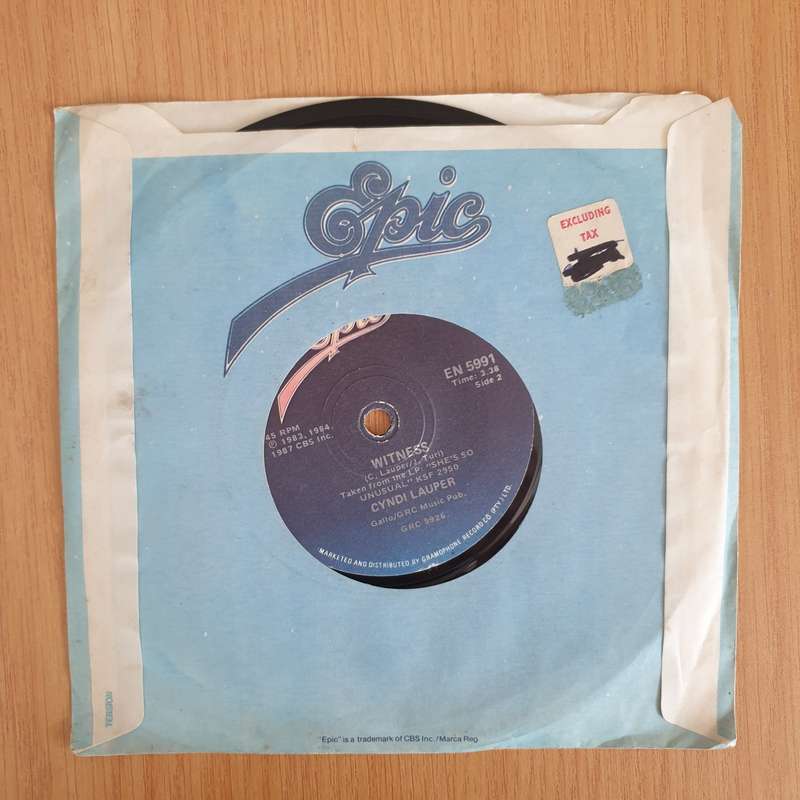 Cyndi Lauper  Change Of Heart - 7" Vinyl Record  (VG+) (DLB)