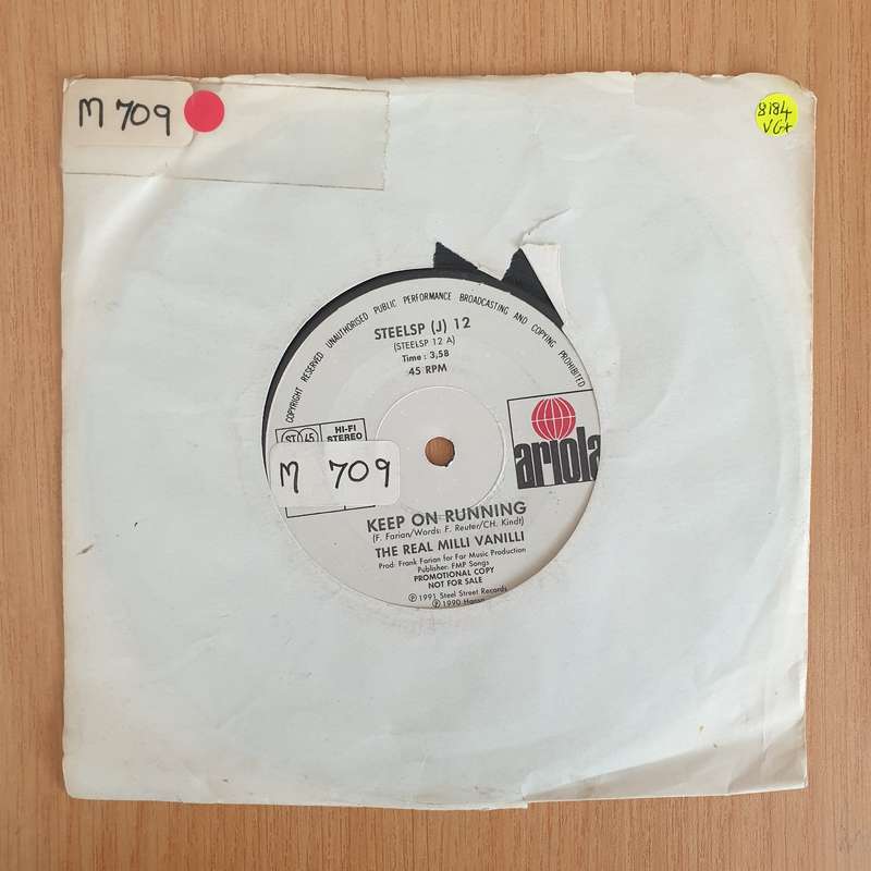 The Real Voices Of Milli Vanilli  Keep On Running - Promotional - Vinyl 7" Record (VG+)