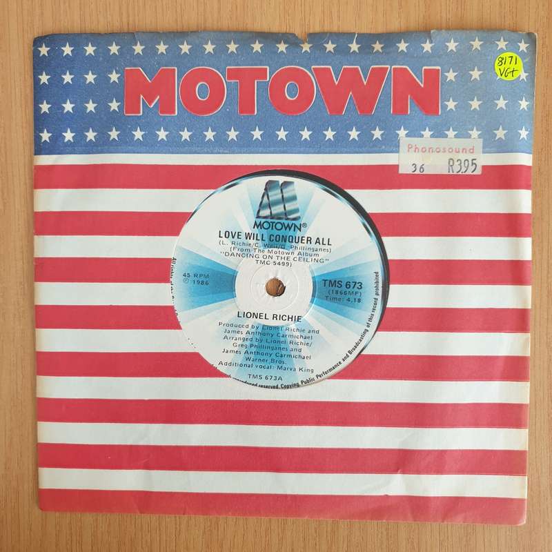 Lionel Richie  Love Will Conquer All  - Vinyl 7" Record (VG+)