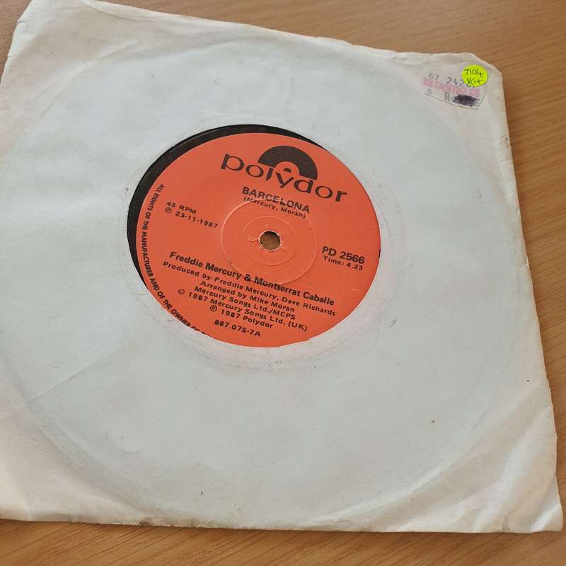 Freddie Mercury & Montserrat Caballé  Barcelona - Vinyl 7" Record  (VG+)