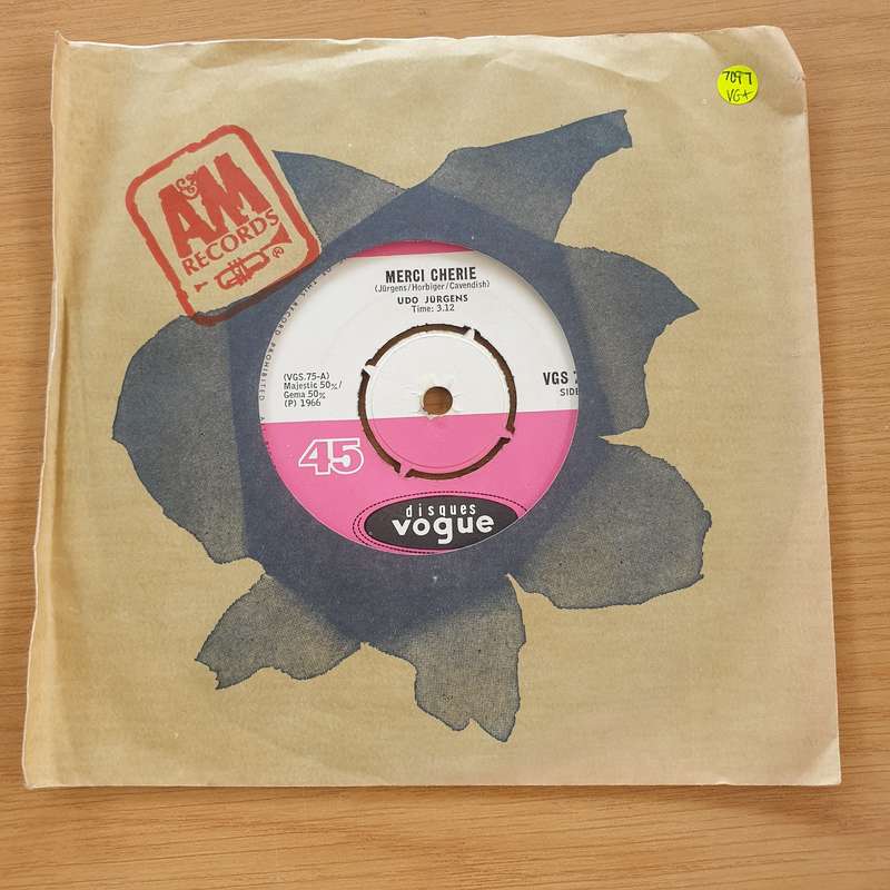 Ugo Jurgers  Merci Cherie  - Vinyl 7" Record  (VG+)
