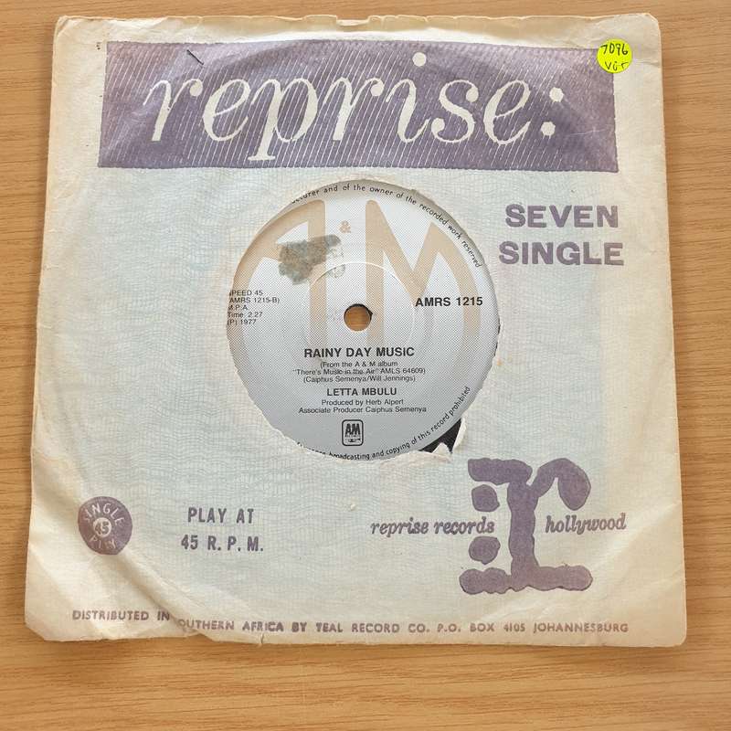 Letta Mbulu  Maru A Pula / Rainy Day Music  - Vinyl 7" Record  (VG+)