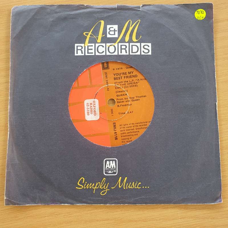 Queen  You're My Best Friend- Vinyl 7" Record  (VG+) (D)