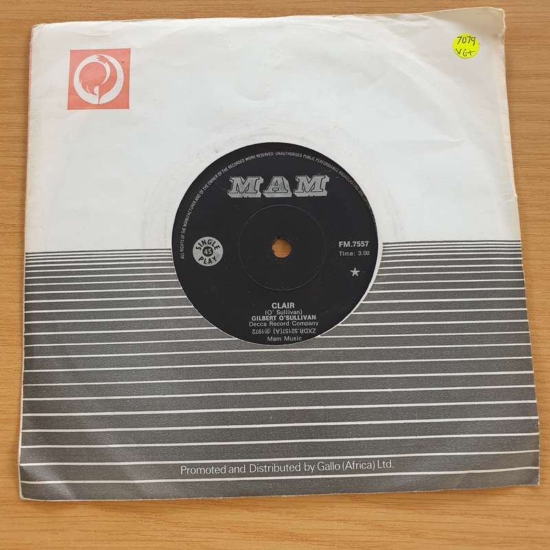 Gilbert O'Sullivan  Clair - Vinyl 7" Record  (VG+)